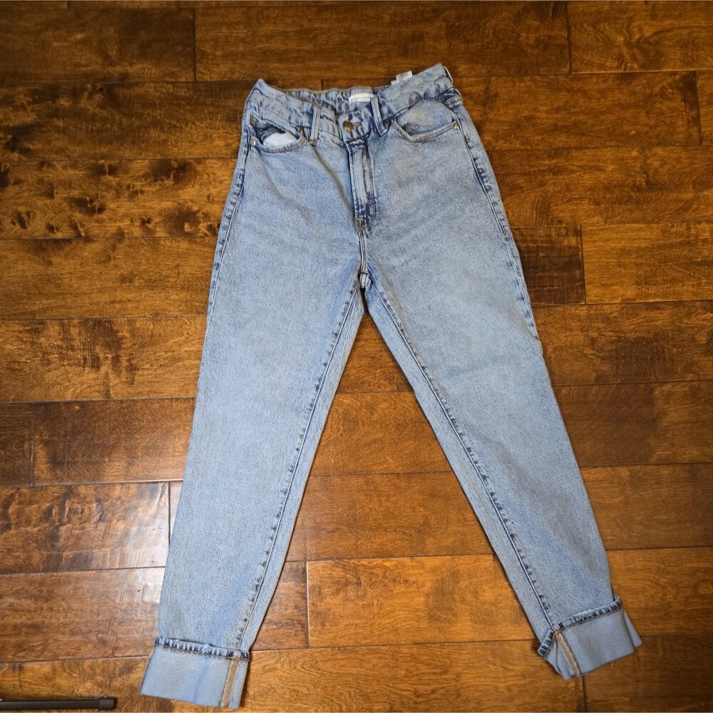Women’s Good American Classic Cuffed Jeans Size 4/27 light wash